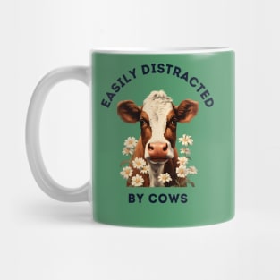 Easily Distracted by Cows Retro Design | Funny Cow Lover Mug